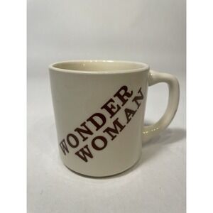 Vintage 70s "Wonder Woman"  Brown & Cream Coffee Mug